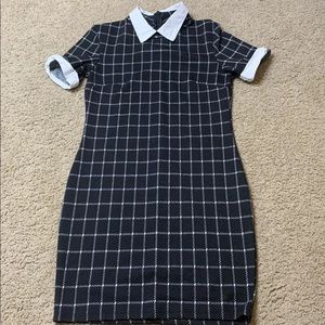 Plaid black and white dress from fashion nova